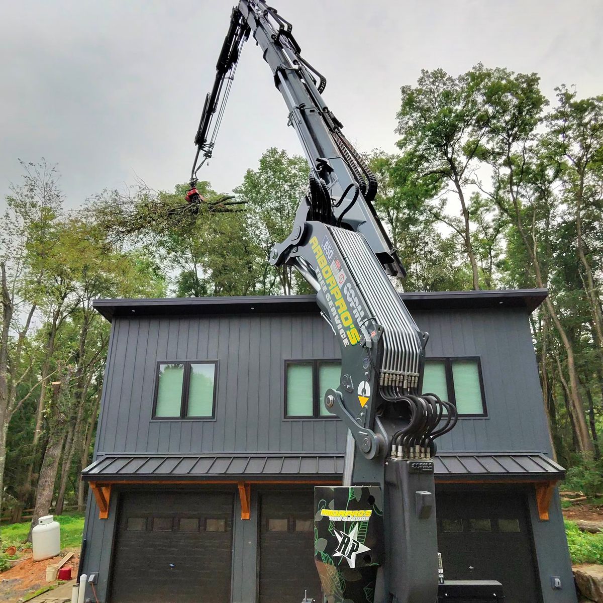 Arbor Pro&rsquo;s crew and equipment on a Central PA tree job