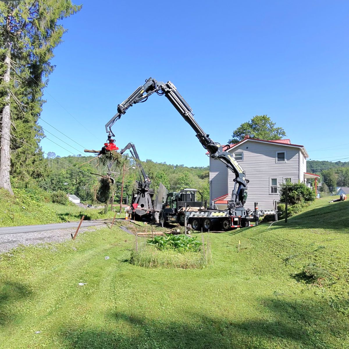 Arbor Pro&rsquo;s crew and equipment on a Central PA tree job