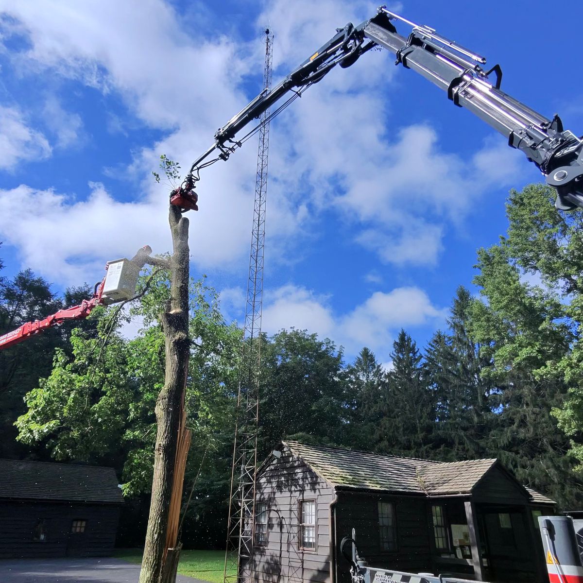 Arbor Pro&rsquo;s crew and equipment on a Central PA tree job