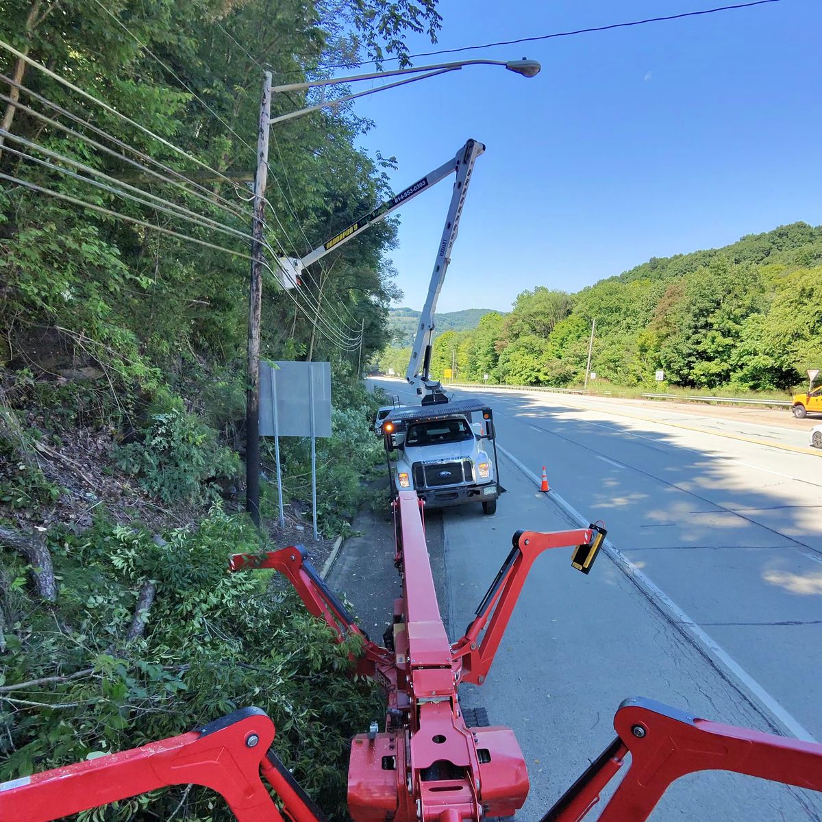Arbor Pro&rsquo;s crew and equipment on a Central PA tree job
