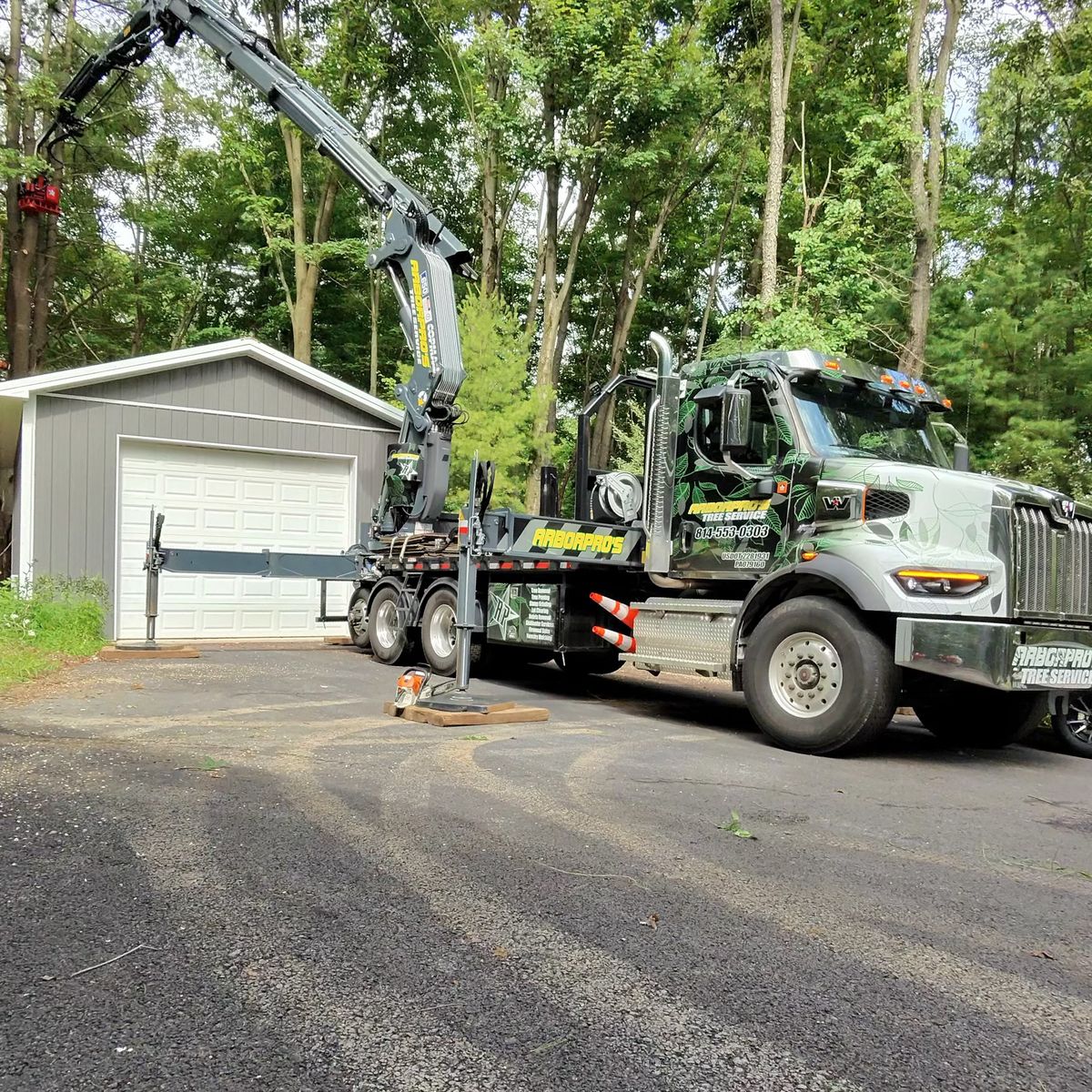 Arbor Pro’s crew and equipment on a Central PA tree job