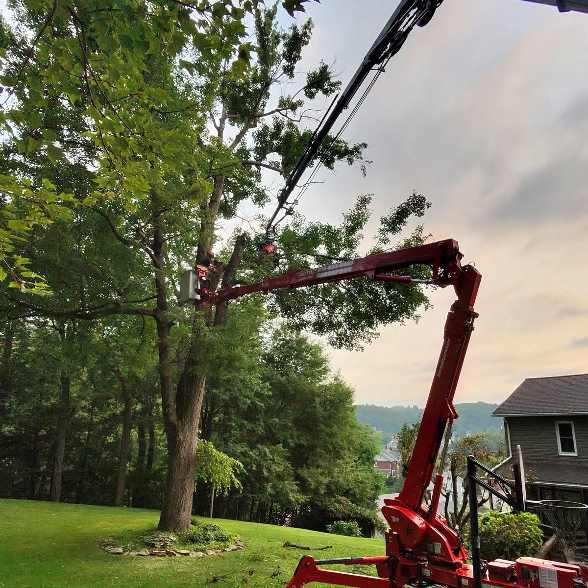 Arbor Pro&rsquo;s crew and equipment on a Central PA tree job