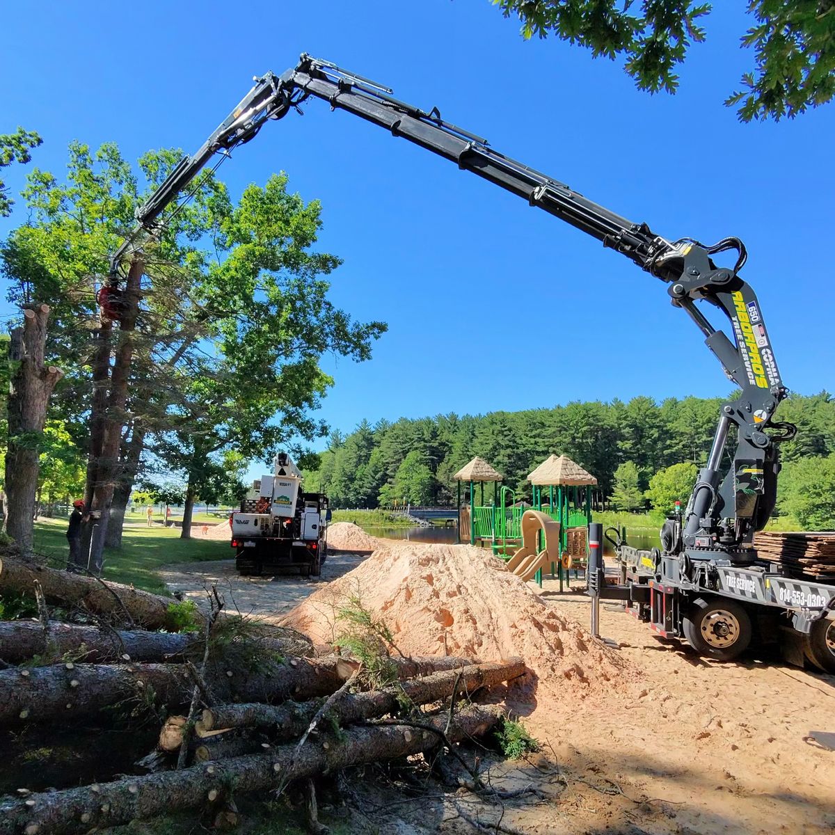 Arbor Pro&rsquo;s crew and equipment on a Central PA tree job