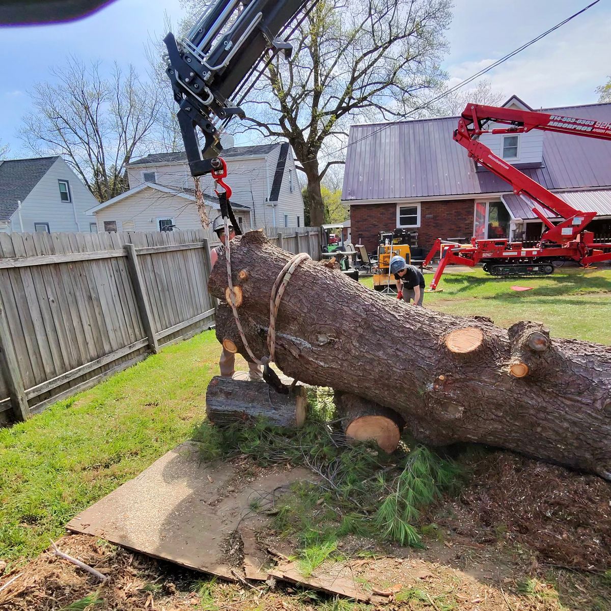 Arbor Pro&rsquo;s crew and equipment on a Central PA tree job