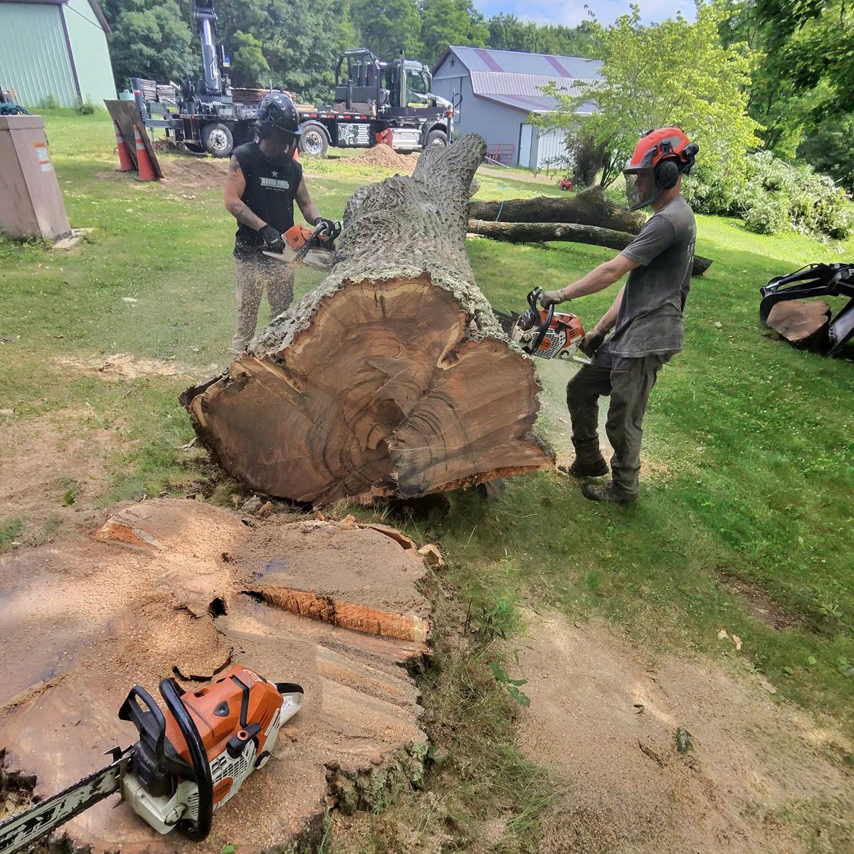 Arbor Pro&rsquo;s crew and equipment on a Central PA tree job