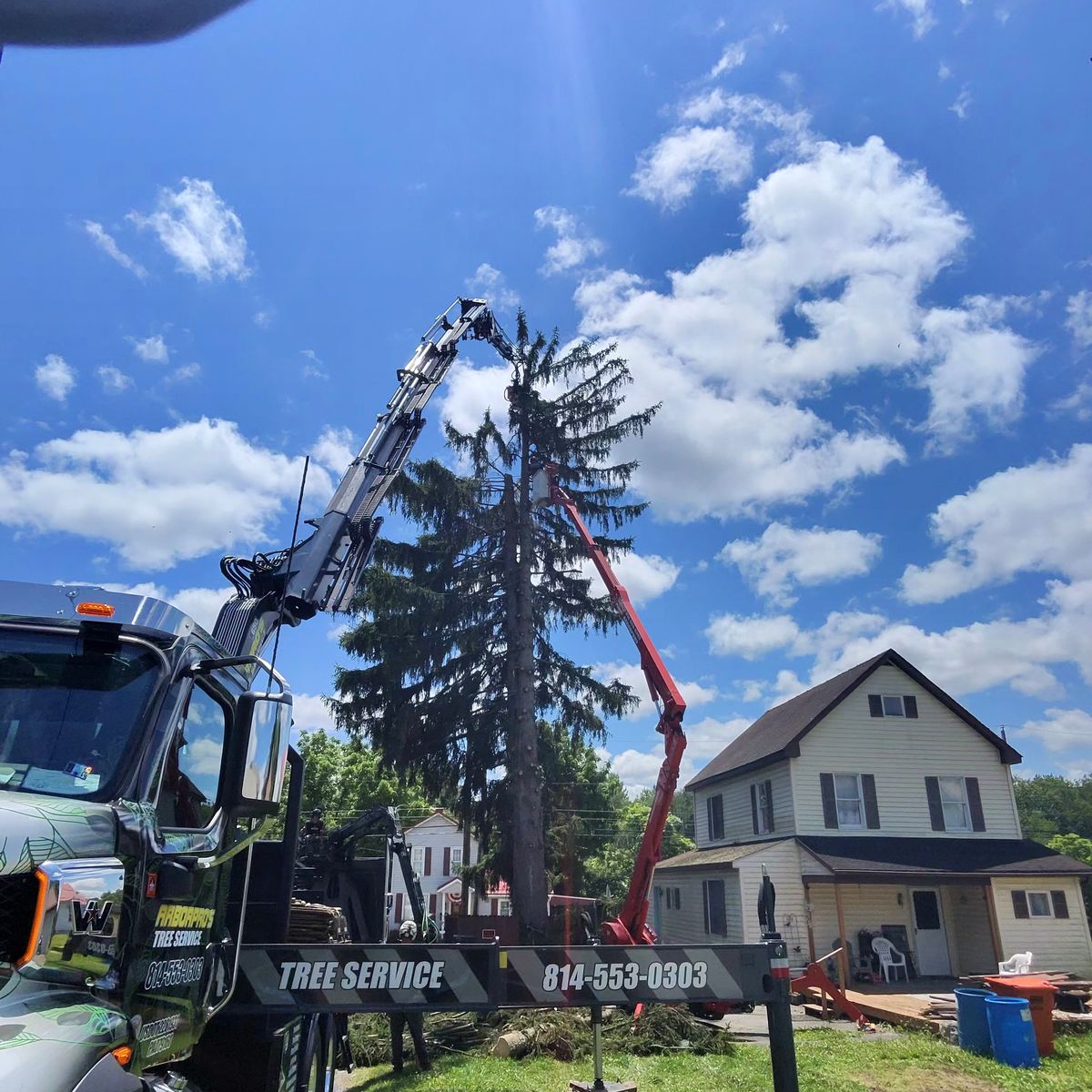 Arbor Pro&rsquo;s crew and equipment on a Central PA tree job