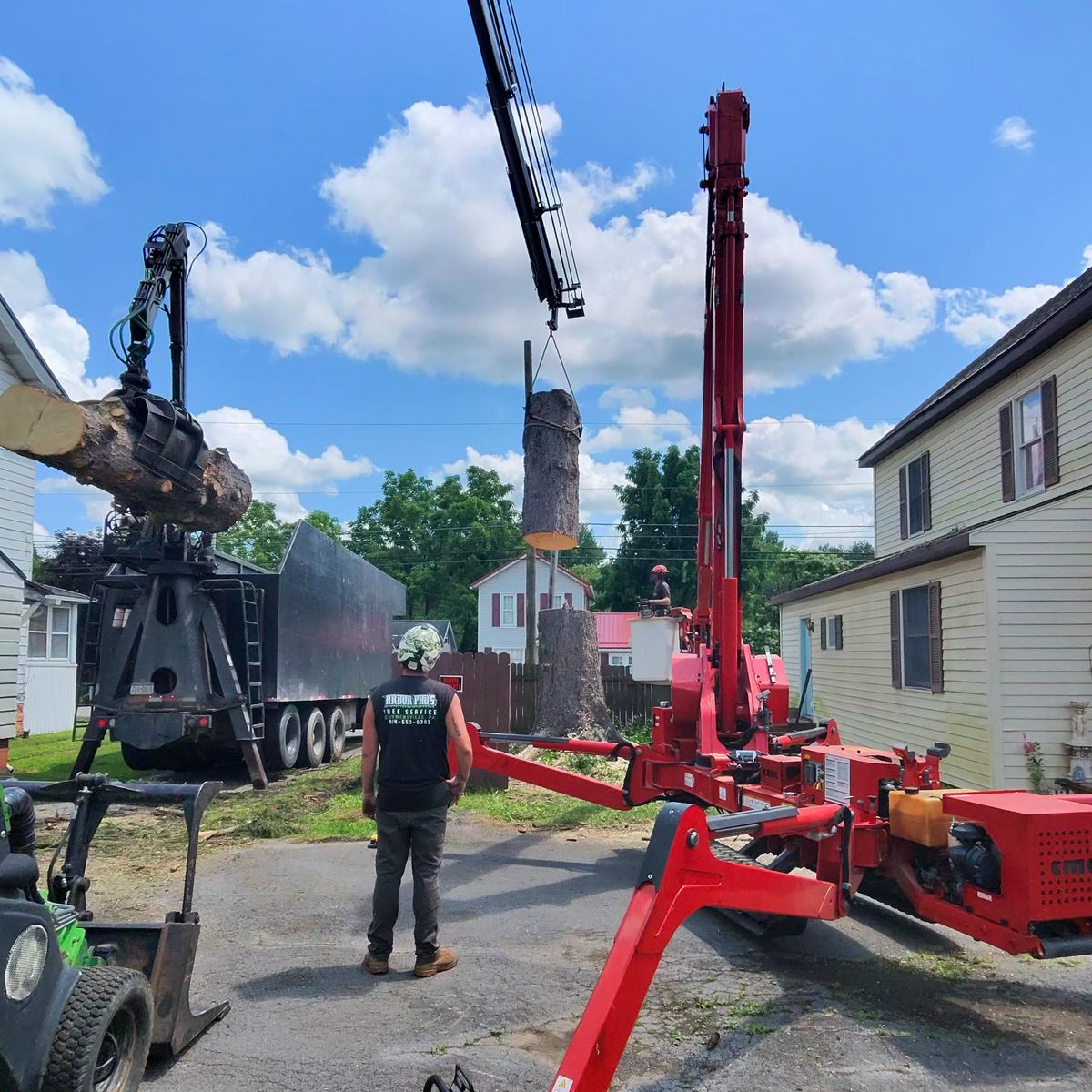 Arbor Pro&rsquo;s crew and equipment on a Central PA tree job