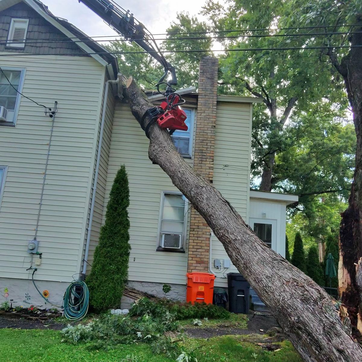 Arbor Pro&rsquo;s crew and equipment on a Central PA tree job