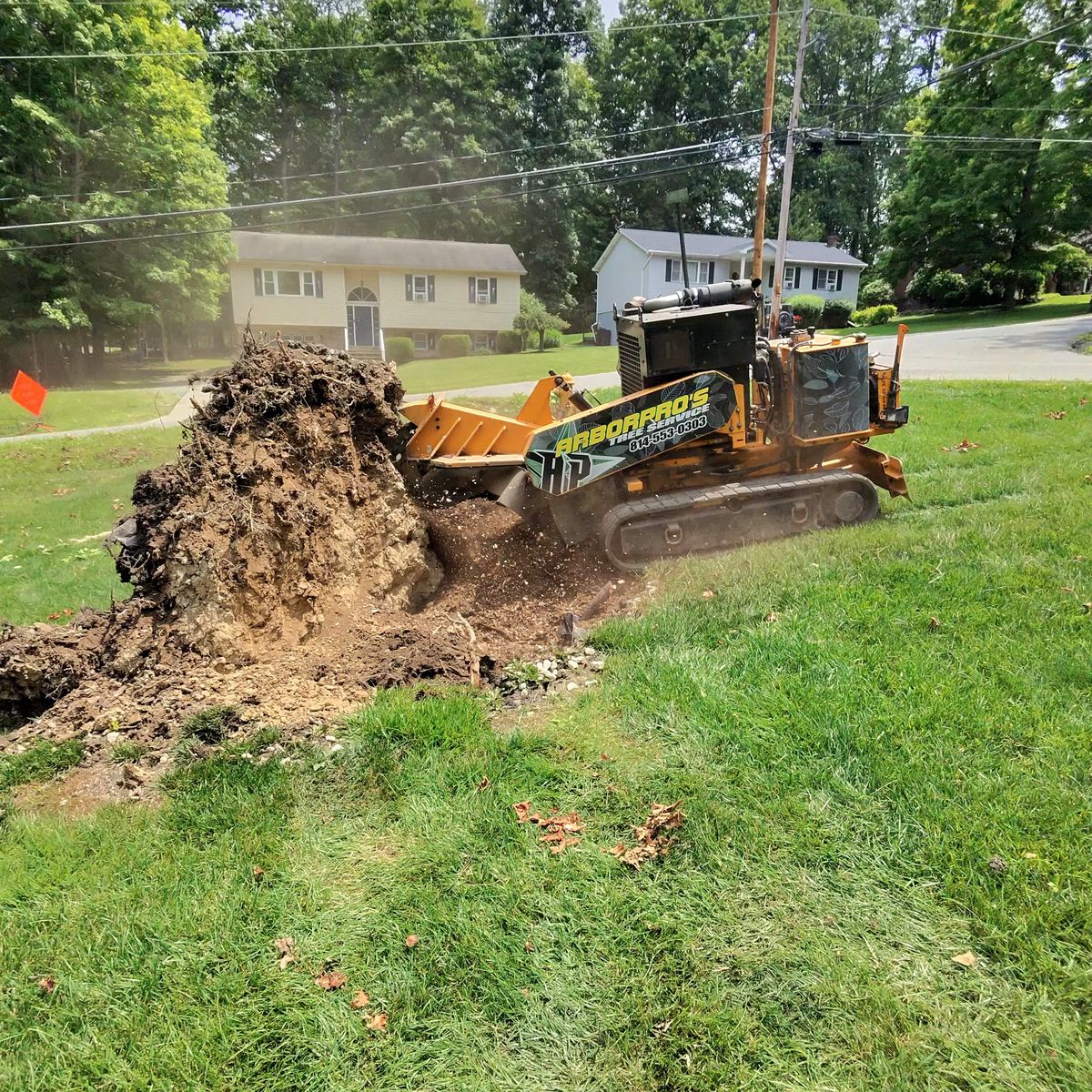 Arbor Pro&rsquo;s crew and equipment on a Central PA tree job
