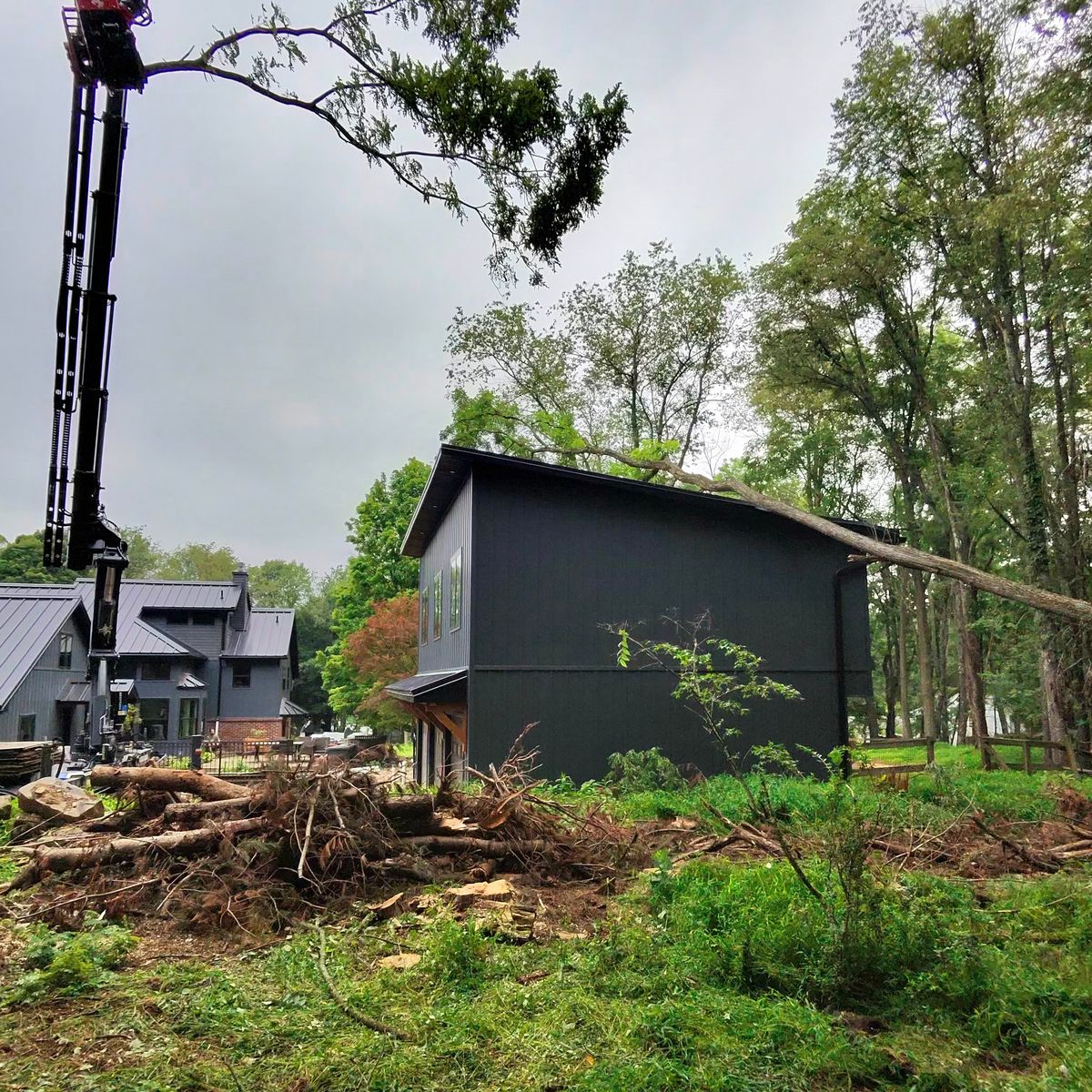 Arbor Pro&rsquo;s crew and equipment on a Central PA tree job